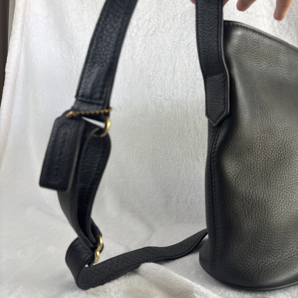 Vintage COACH Sonoma Bucket Zip Bag Black Pebble Leather 4907 90s Costa Rica - Picture 8 of 16